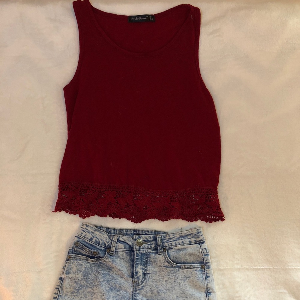 top and shorts